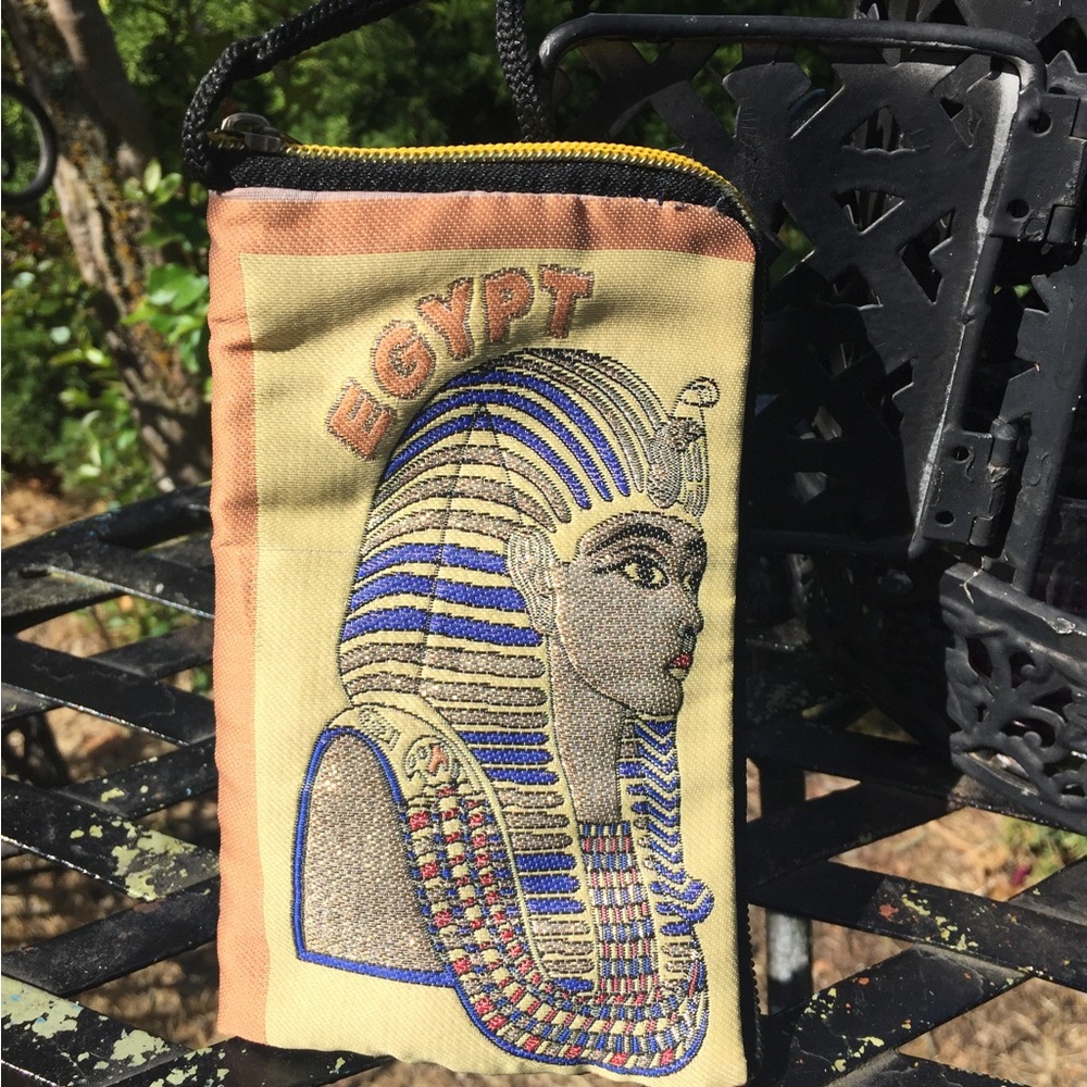 Egyptian Themed cross body travel clutch